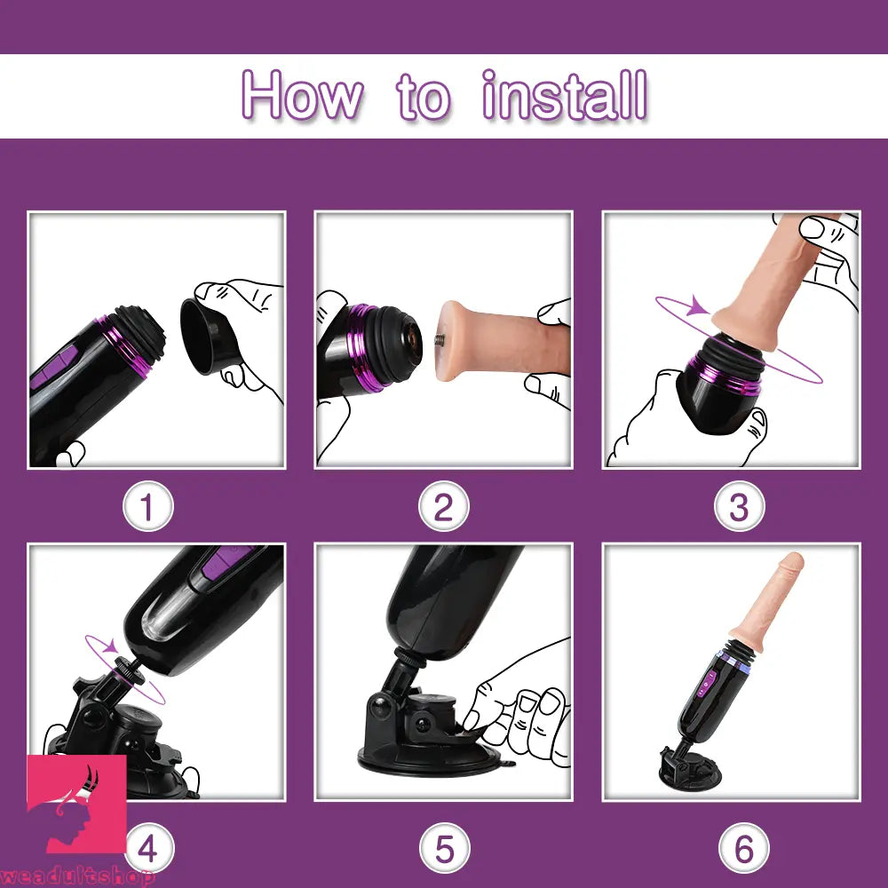 6.7in+1.2in G Spot Thrusting Dildo Machine Soft Real Cock Male Adult Sex Toy