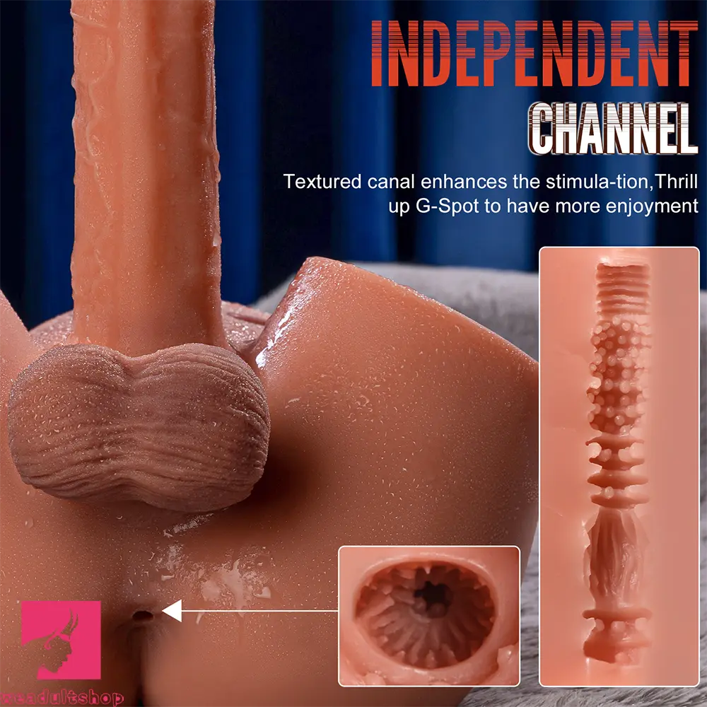 5.9in Super Real Automatic Vibrating Thrusting Dildo Torso For Real Big Butt