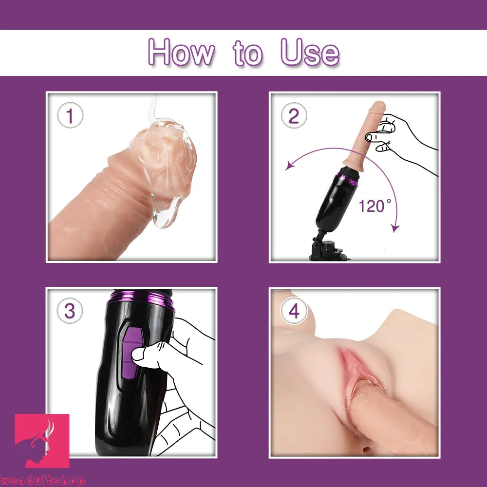 6.7in+1.2in G Spot Thrusting Dildo Machine Soft Real Cock Male Adult Sex Toy