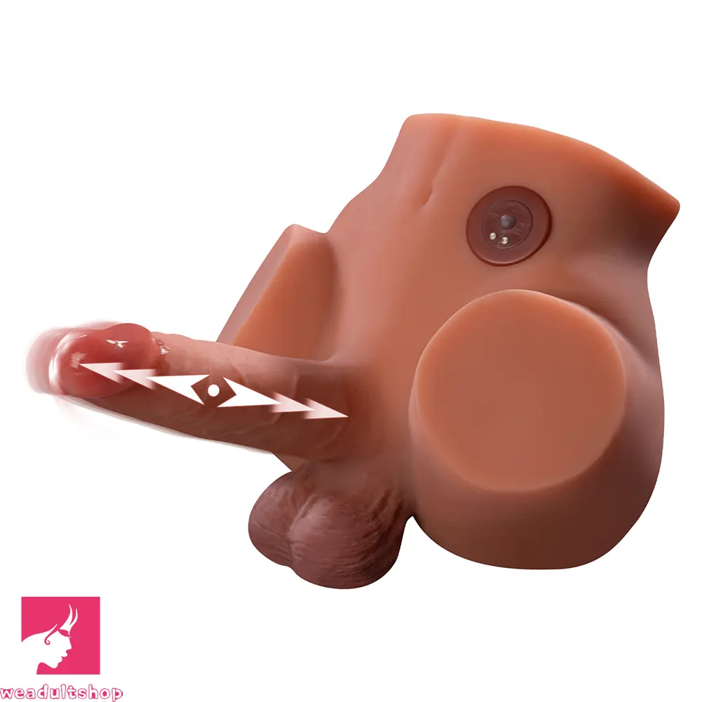 5.9in Super Real Automatic Vibrating Thrusting Dildo Torso For Real Big Butt