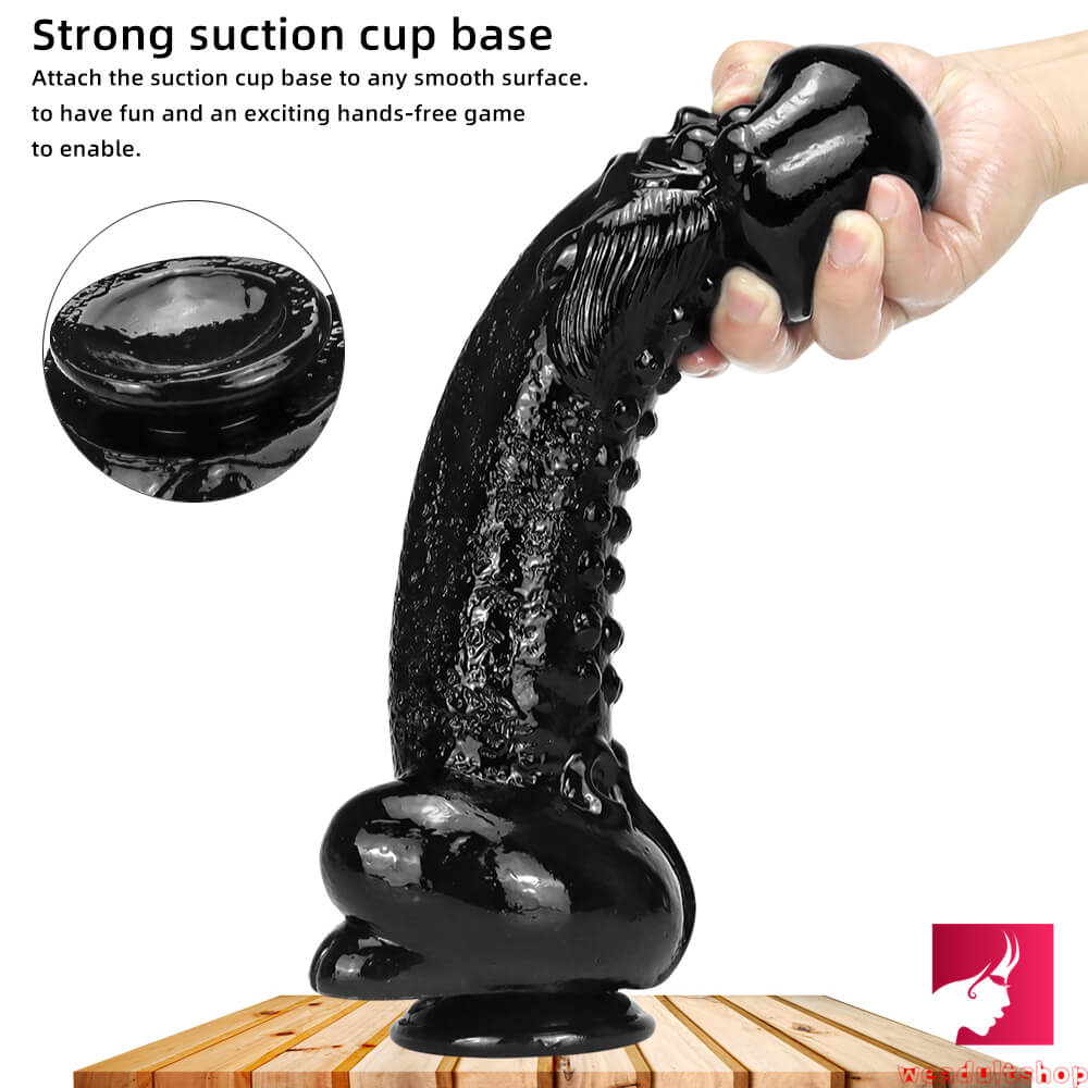 11.8in Real Feeling Big Spiked Anal Riding Dildo For New Sex