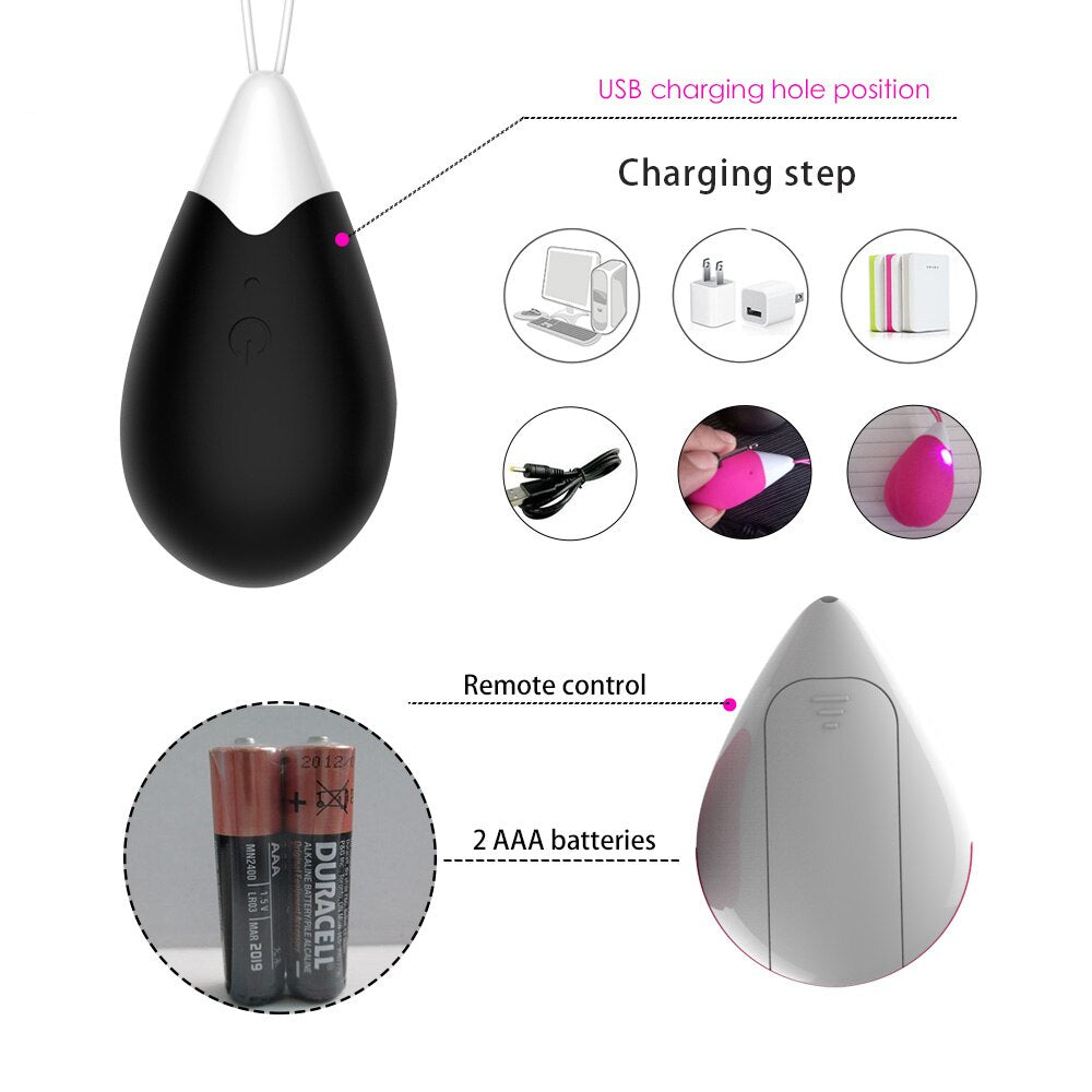 USB Charging Wireless 10 Modes Jump Egg Vibrator Weadultshop