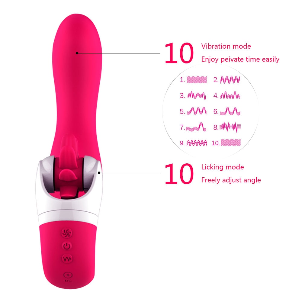 Tongue Licking Charging Heating Rotation Vibrator Weadultshop