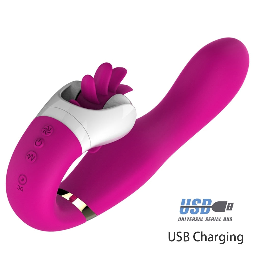 Tongue Licking Charging Heating Rotation Vibrator Weadultshop