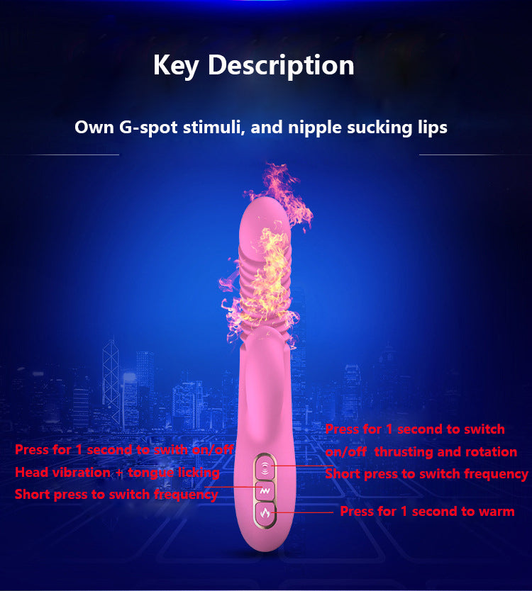 Dibe Trusting Rotating Tongue Licking Vagina Prostate Orgasm Vibrator - Adult Toys