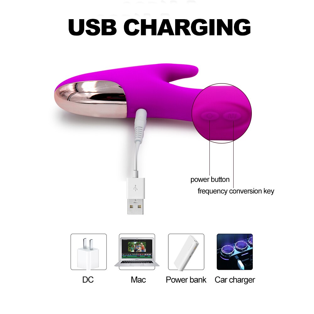 Silicone G Spot Massaging USB Charging Vibrator Weadultshop