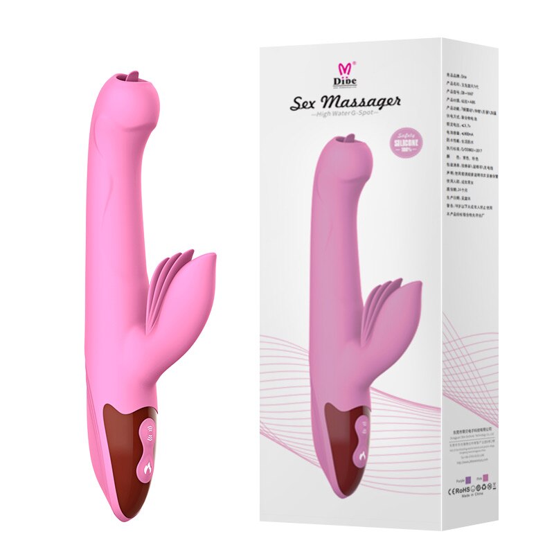 Dibe 5th Fully Automatic Telescopic Tongue Licking Stimulation Vibrator Weadultshop
