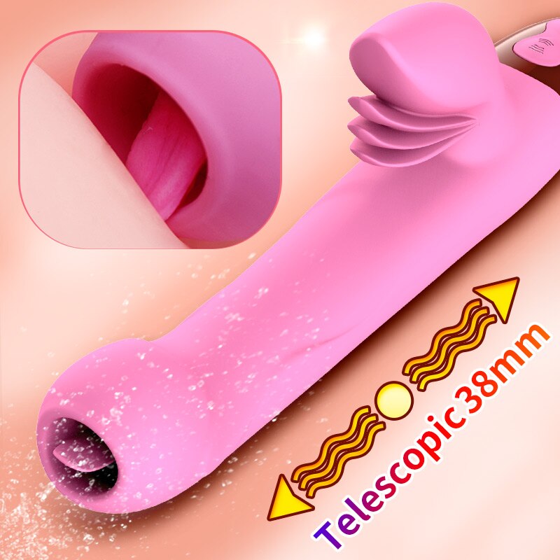 Dibe 5th Fully Automatic Telescopic Tongue Licking Stimulation Vibrator Weadultshop