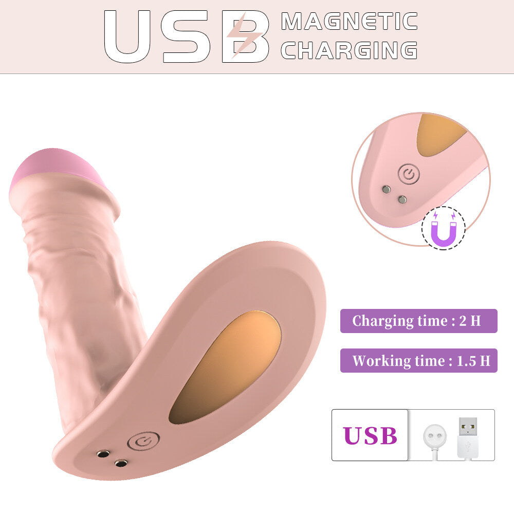Wearing Dildo Thrusting Piston Invisible Heating Wireless Vibrator Weadultshop