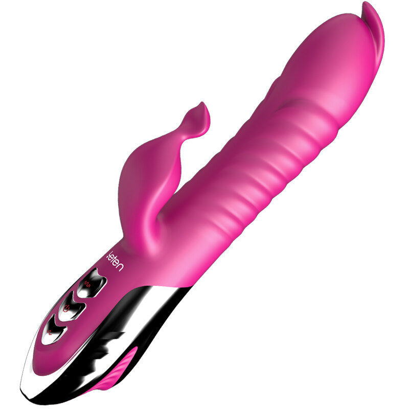 Leten 4IN1 Automatic Thrusting Heating Tongue Licking Soft Impact Vibrator Weadultshop