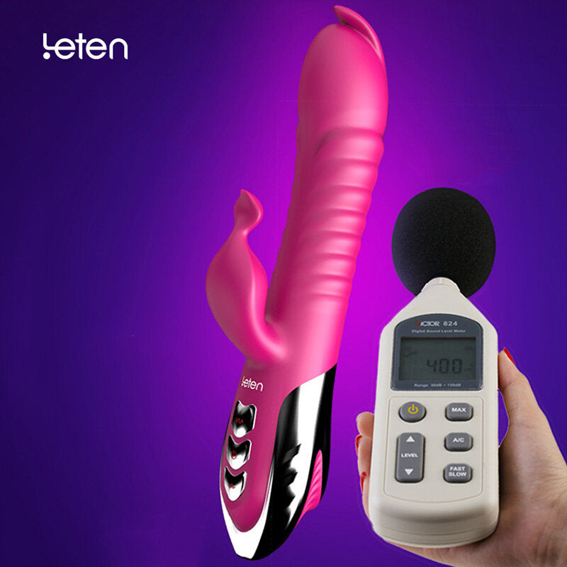 Leten 4IN1 Automatic Thrusting Heating Tongue Licking Soft Impact Vibrator Weadultshop