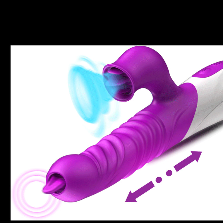 FOX T10 Automatic Telescopic Heating Tongue Licking Vibrator Weadultshop