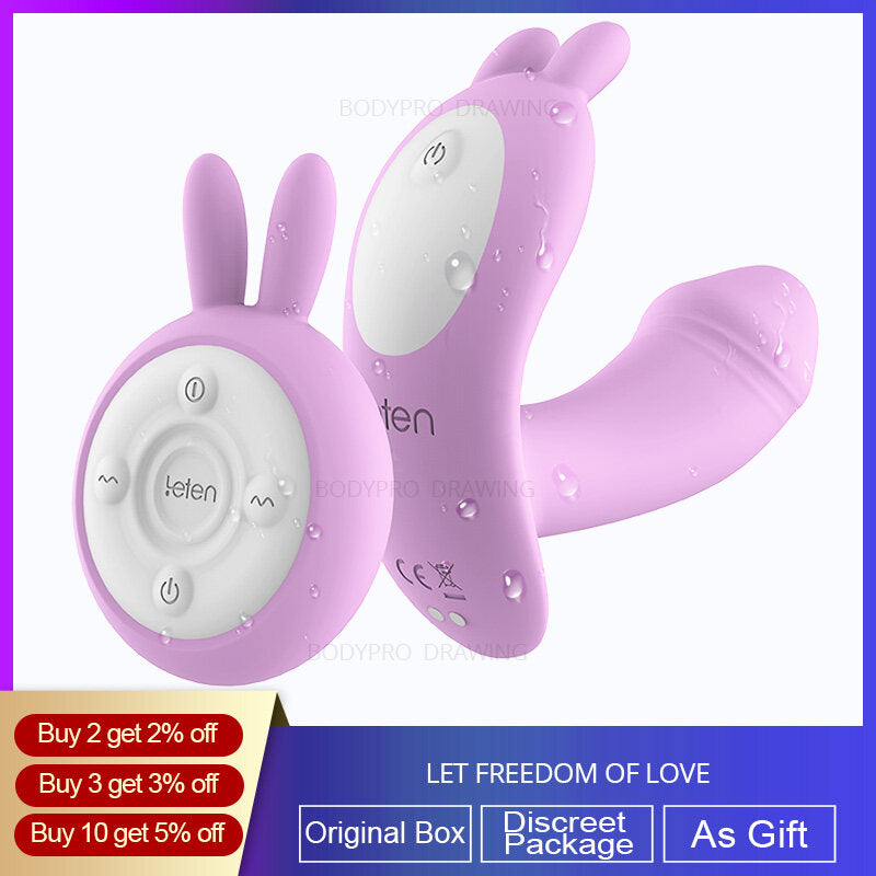 Leten Rabbit Wear Wireless Remote Control Heating Vibrator Weadultshop