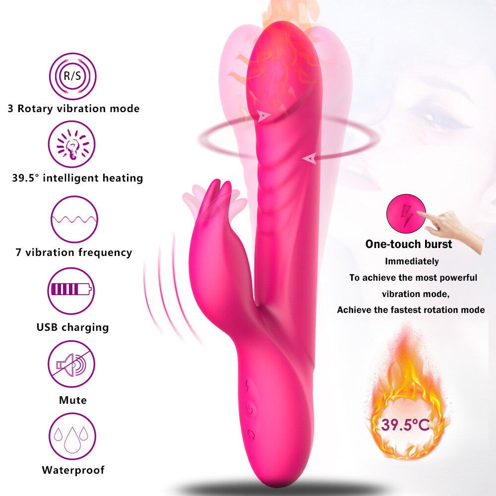 Double Motors Dildo Multiple Modes Rabbit Vibrator Weadultshop