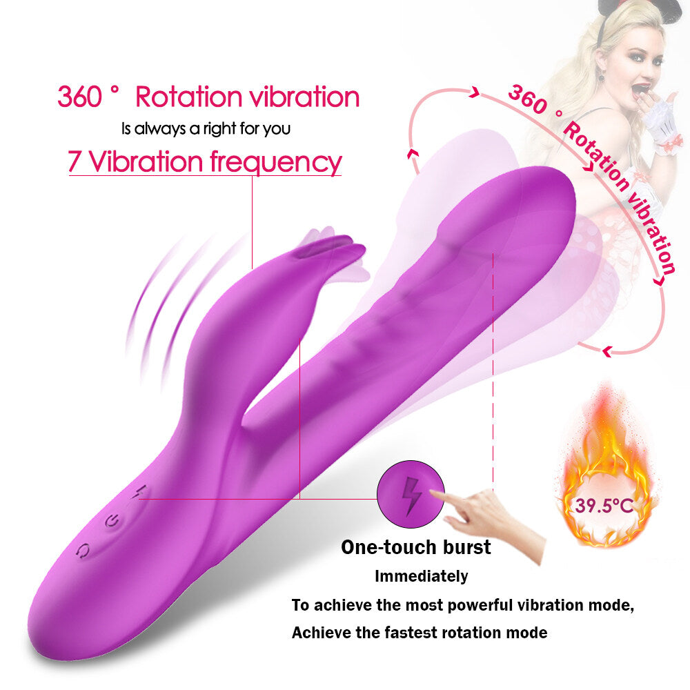 Double Motors Dildo Multiple Modes Rabbit Vibrator Weadultshop