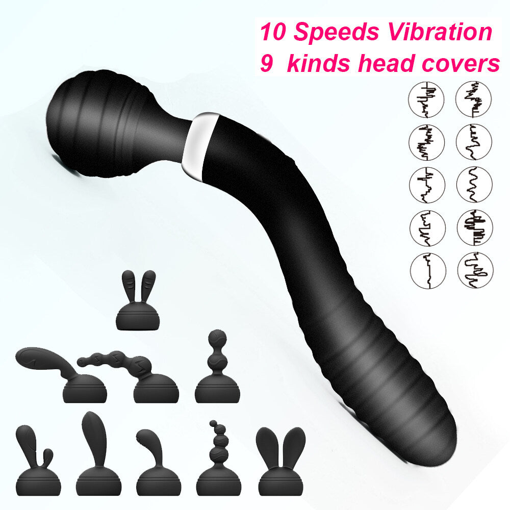 G-Spot Massaging Double 10 Frequencies Vibration AV Wand Weadultshop