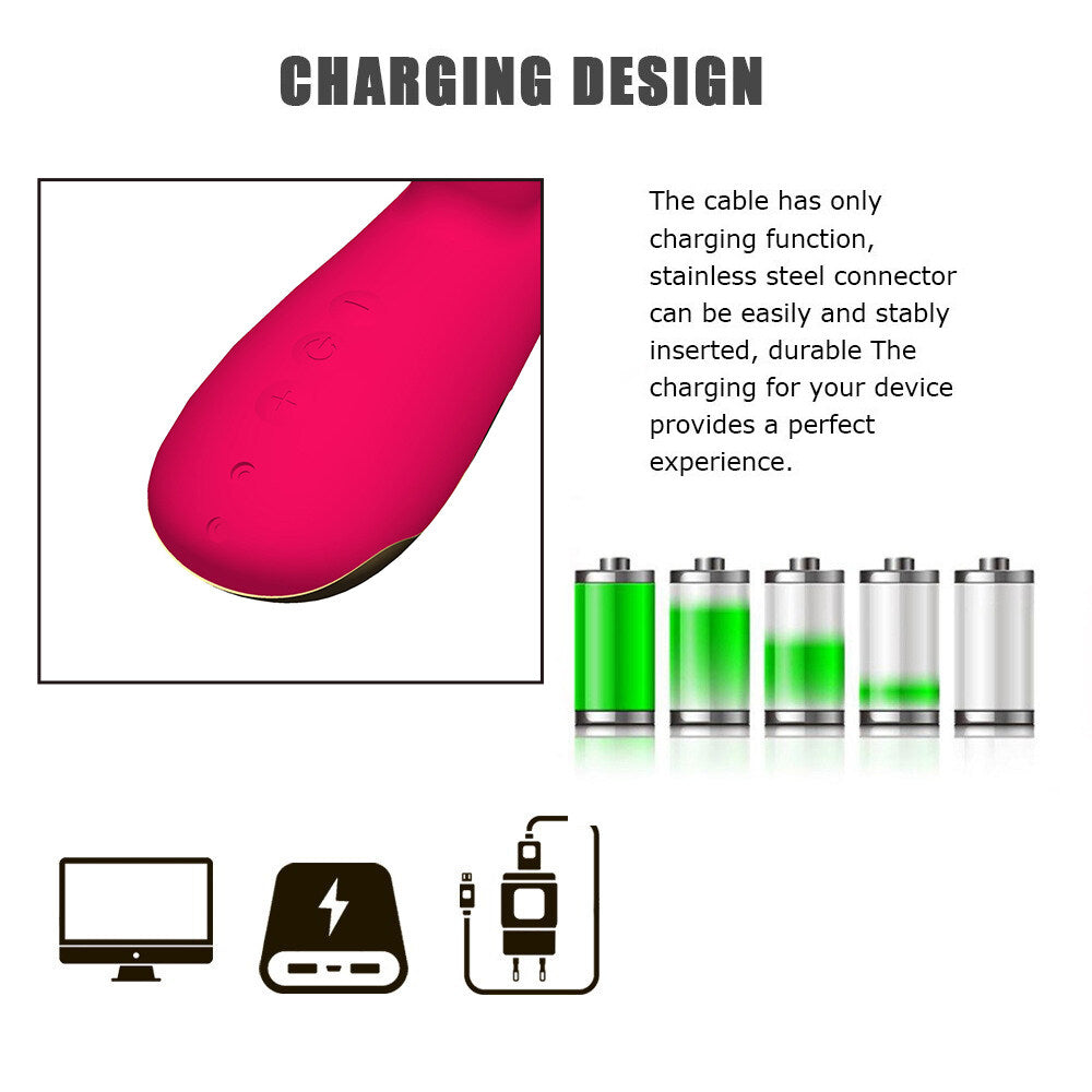 Silicone G Spot Stimulating USB Charging Rabbit Vibrator Weadultshop
