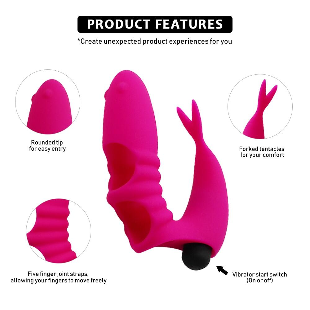 Single Frequency Vibrating Figure Glove Silicone Vibrator For Anus Vagina Weadultshop