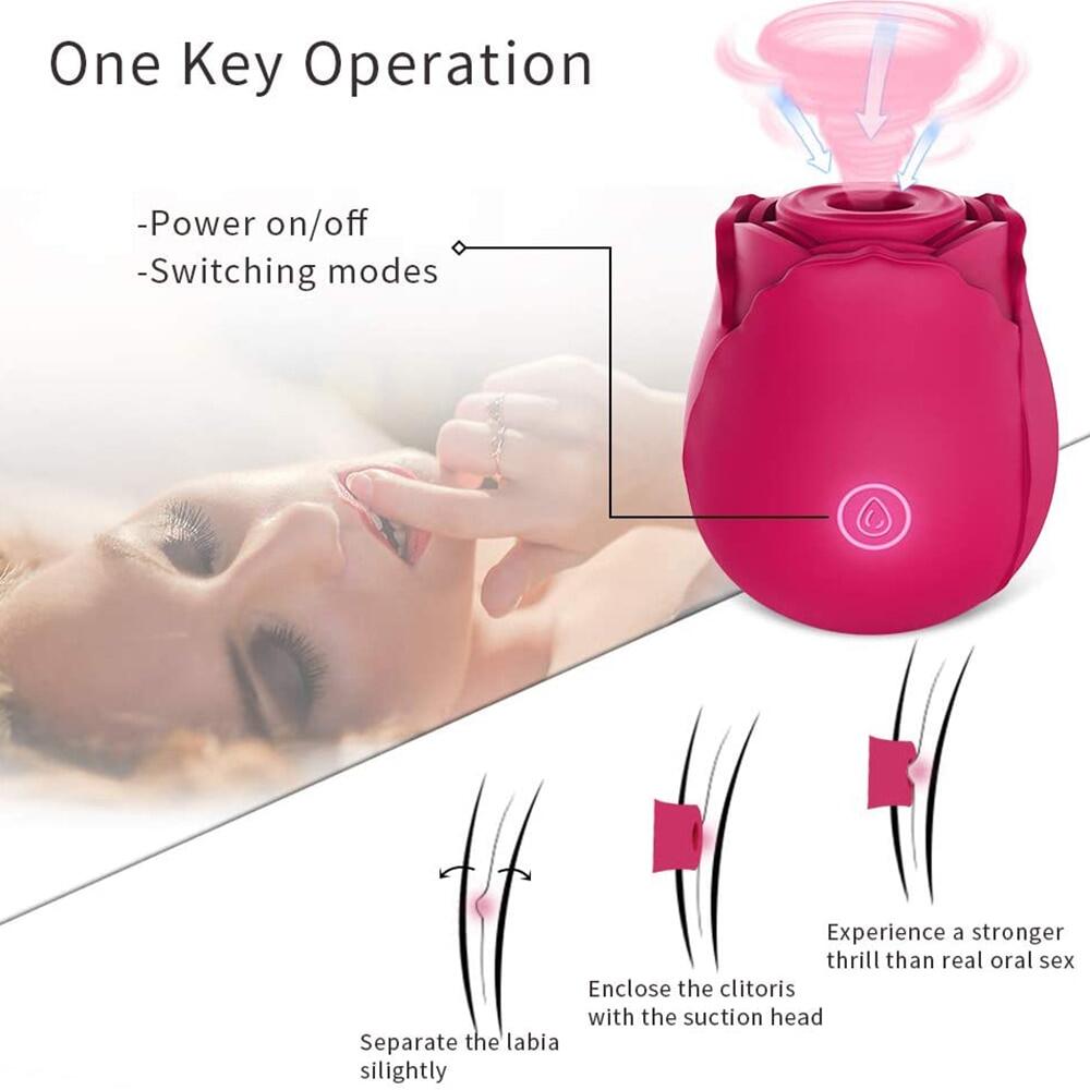 Omysky Rose Flower Toy With Tongue Licking Sucking Vibrator Weadultshop