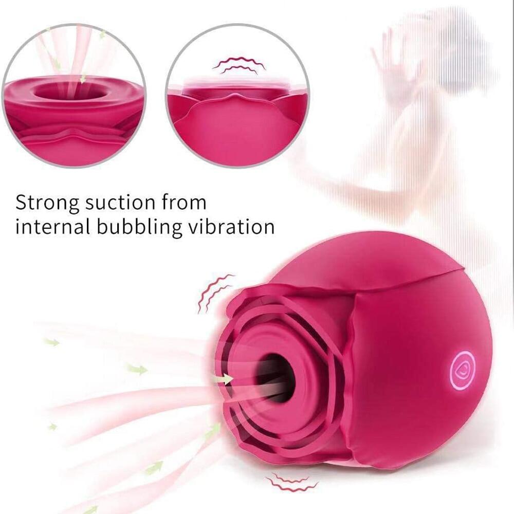 Omysky Rose Flower Toy With Tongue Licking Sucking Vibrator Weadultshop
