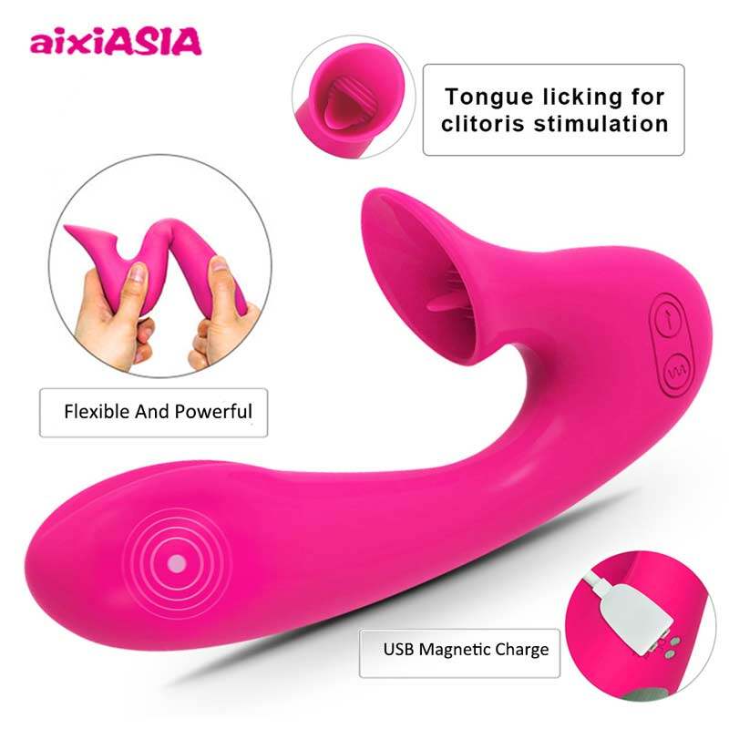 Tongue Licking Sucking Two Motors Vibrator For Women Weadultshop