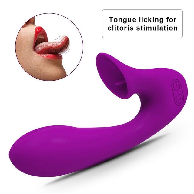 Tongue Licking Sucking Two Motors Vibrator For Women Weadultshop
