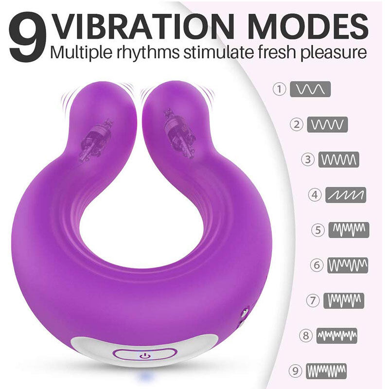 Double Head Vibrating Cock Ring Vagina Breasts Stimulating Weadultshop