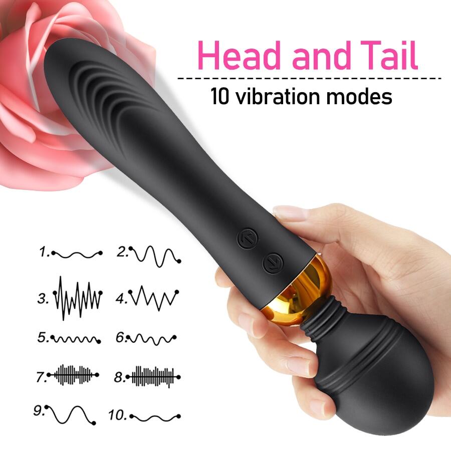 Double Head Magnetic Charging Strong Vibrator With Lighting Button Weadultshop