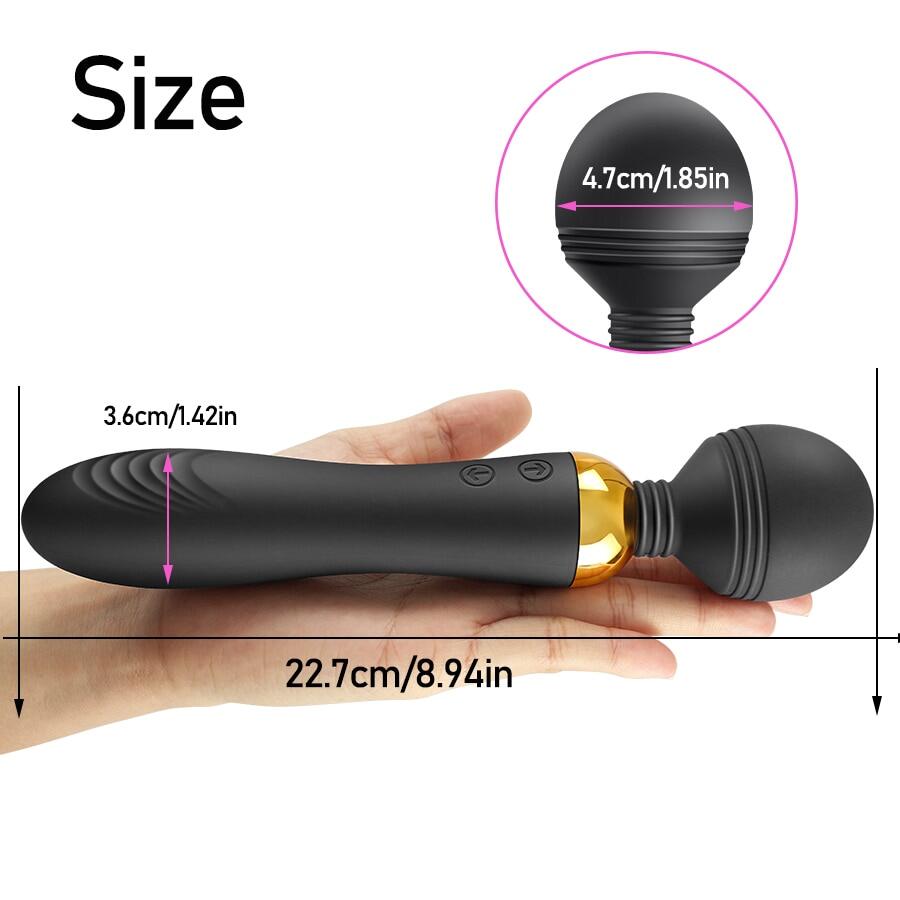 Double Head Magnetic Charging Strong Vibrator With Lighting Button Weadultshop