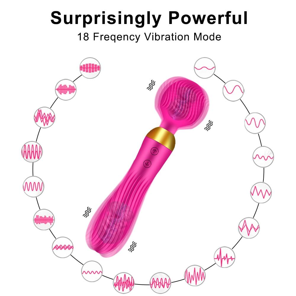 Double Head Magnetic Charging Wand Vibrator For Couples Weadultshop