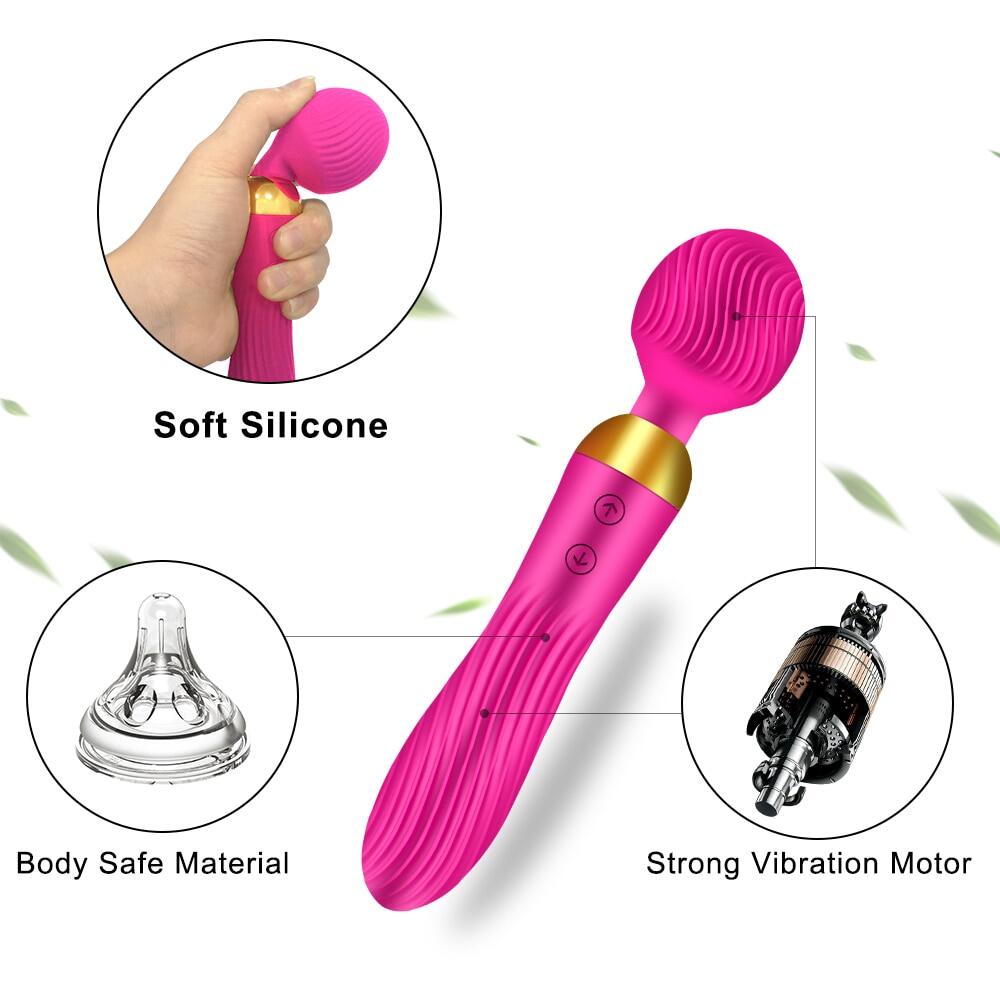 Double Head Magnetic Charging Wand Vibrator For Couples Weadultshop