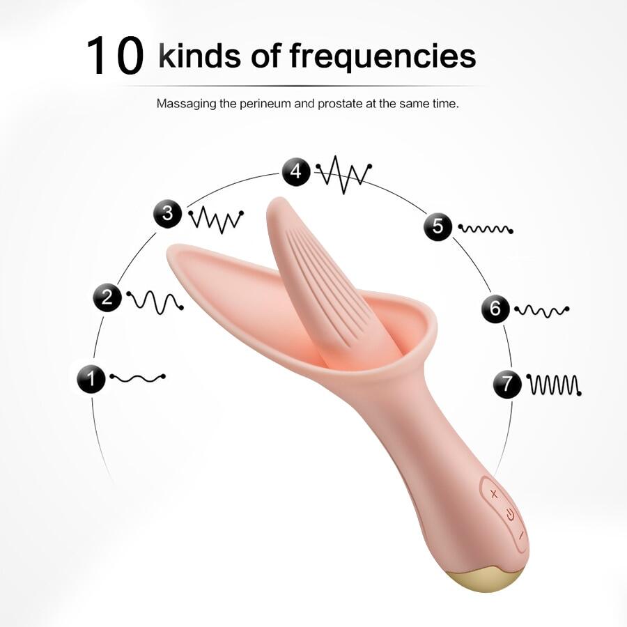 Silicone Tongue Vagina 10 Frequencies Licking Vibrator Weadultshop
