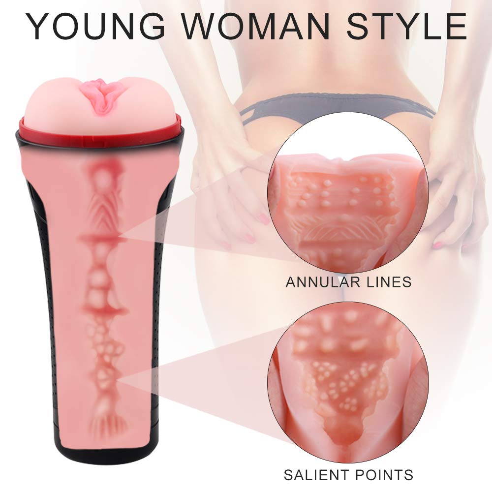 3D Realistic Virgin Vibrating Powered Pocket Pussy Male Masturbator - Adult Toys