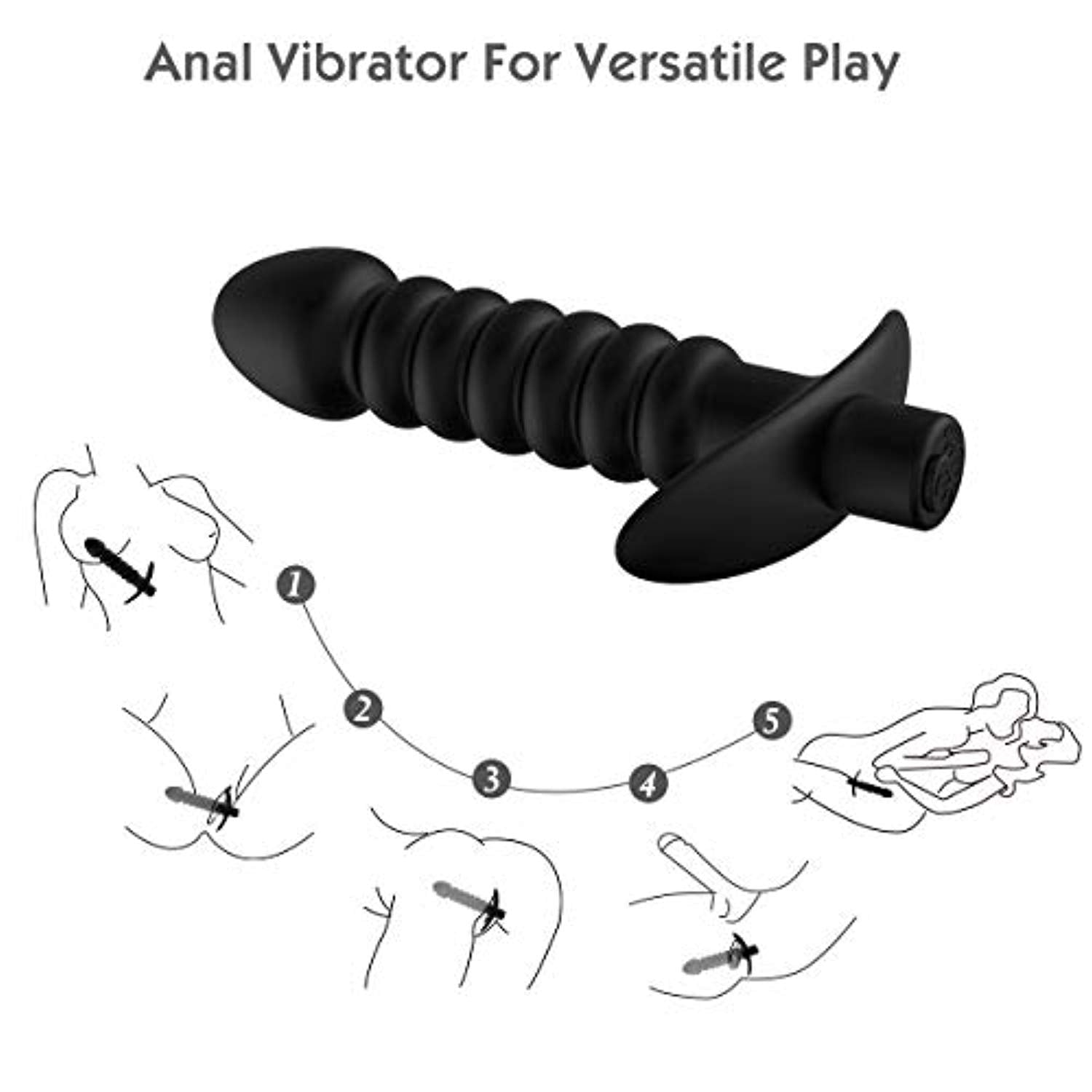 Anal Vibrator Stimulator Butt Plug Wand Massager - Adult Toys