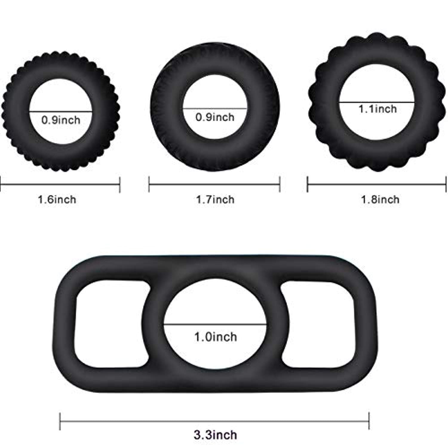 Penis Ring Adjustable Silicone Penis Glans Ring - Adult Toys