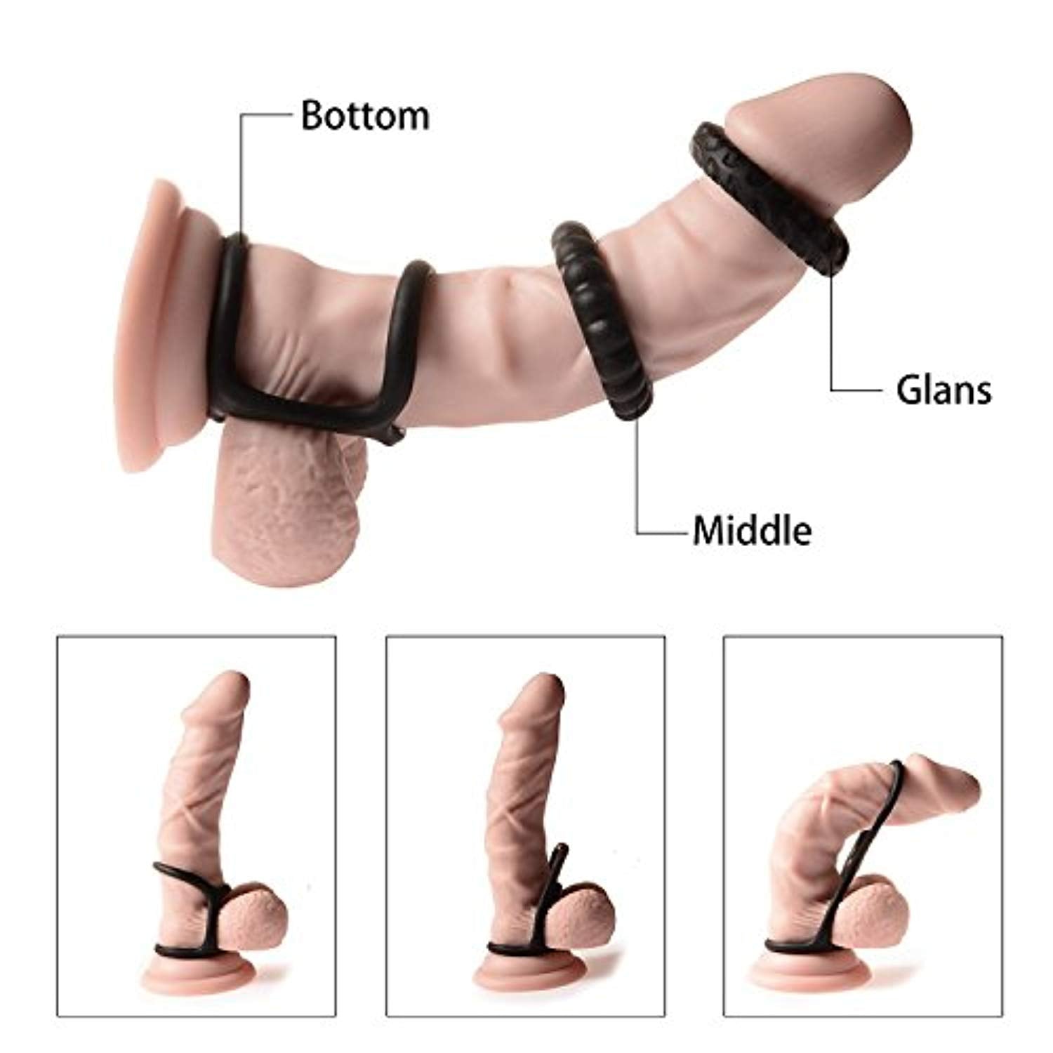 Penis Ring Adjustable Silicone Penis Glans Ring - Adult Toys
