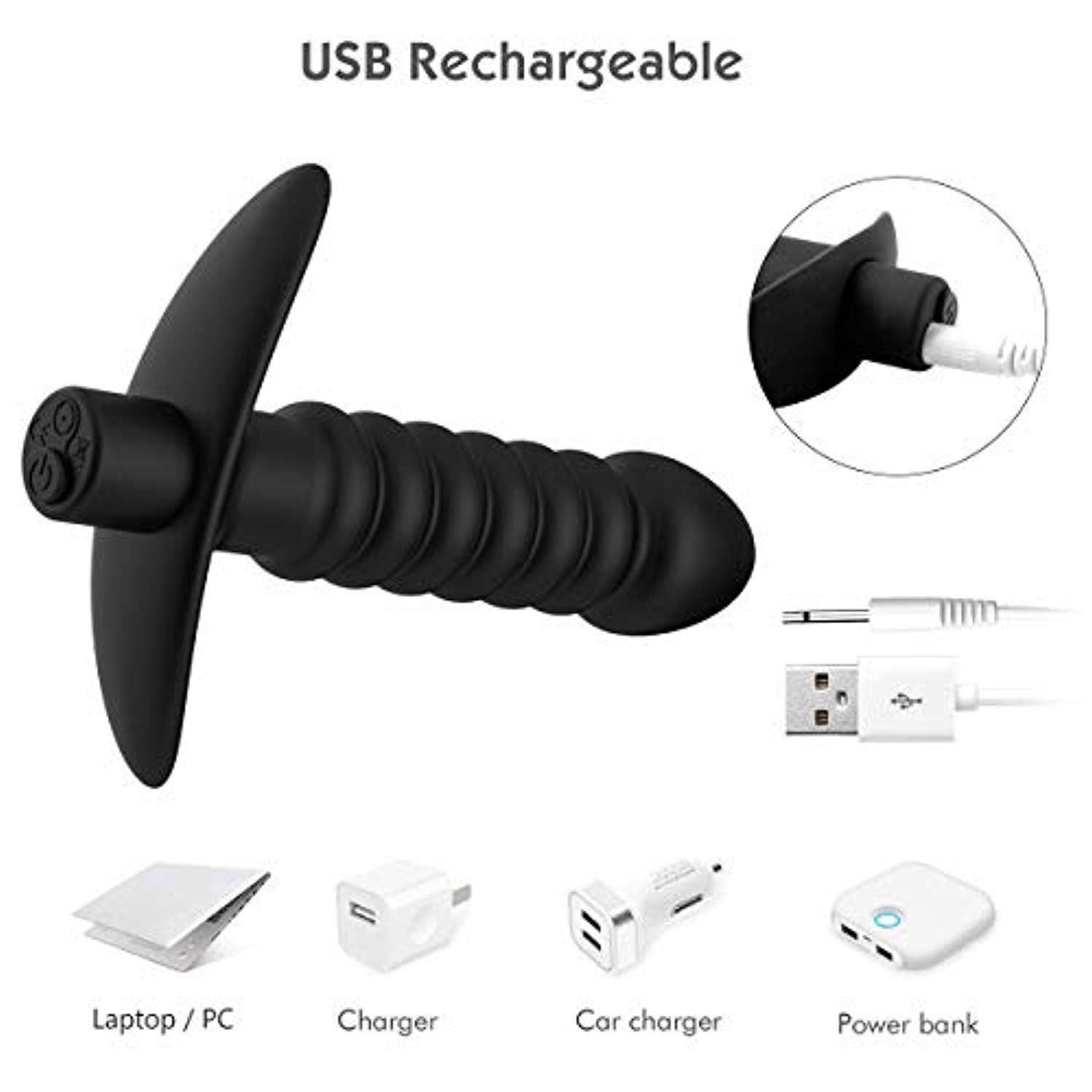 Anal Vibrator Stimulator Butt Plug Wand Massager - Adult Toys