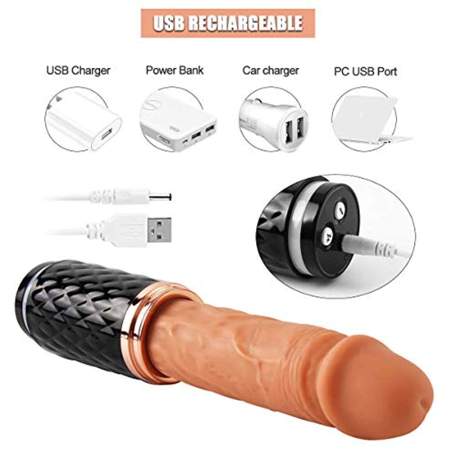 Thrusting Realistic Vibrating Dildo - Adult Toys