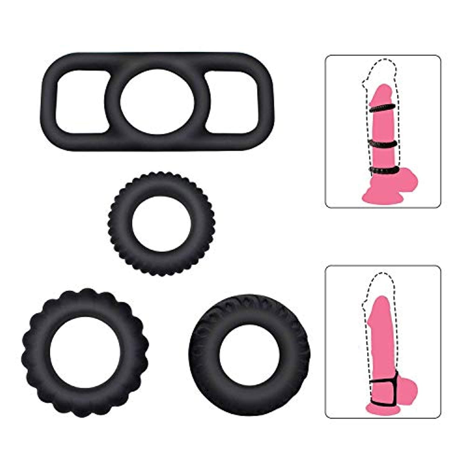 Penis Ring Adjustable Silicone Penis Glans Ring - Adult Toys