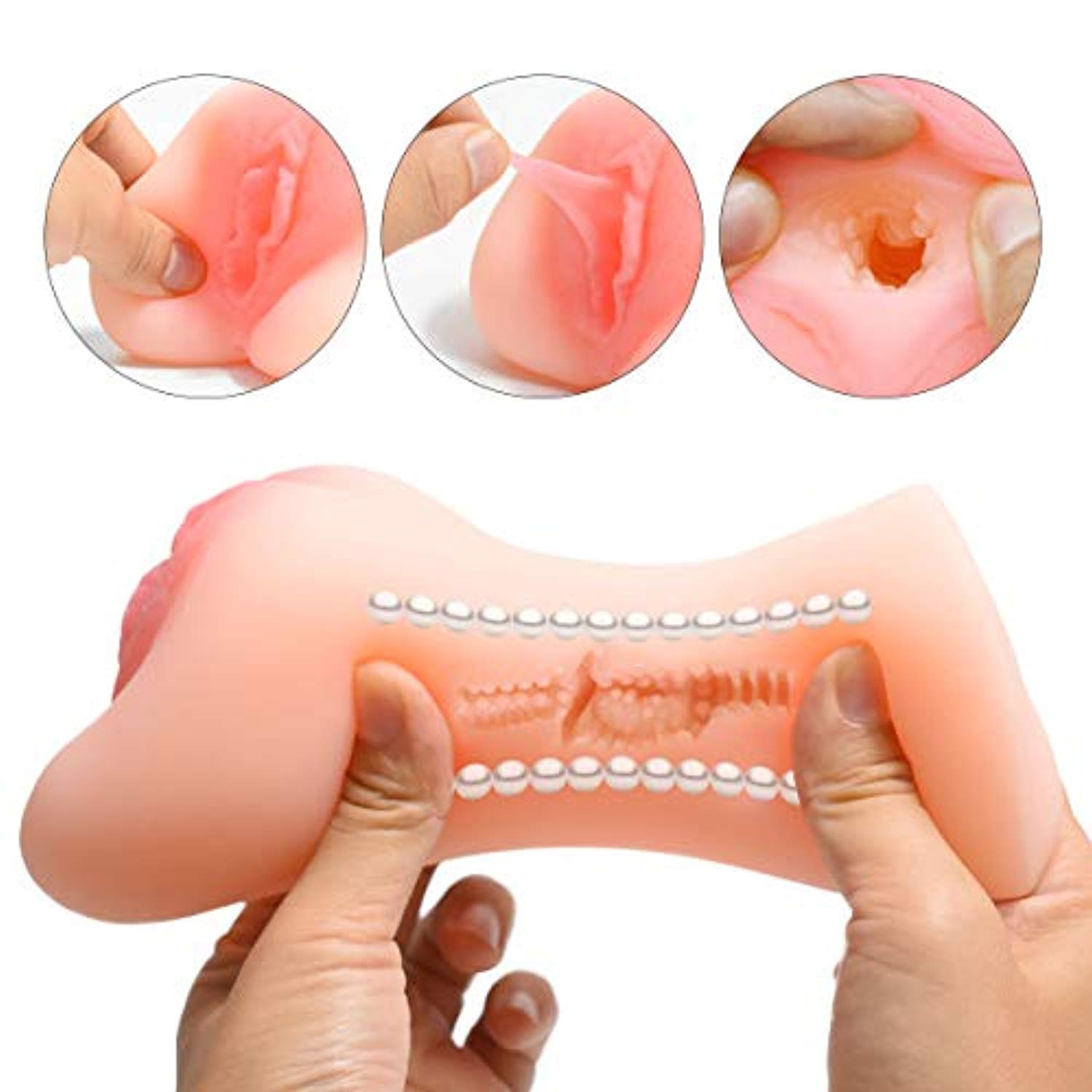 Pocket Pussy Built-in Stimulation Pearls - Adult Toys