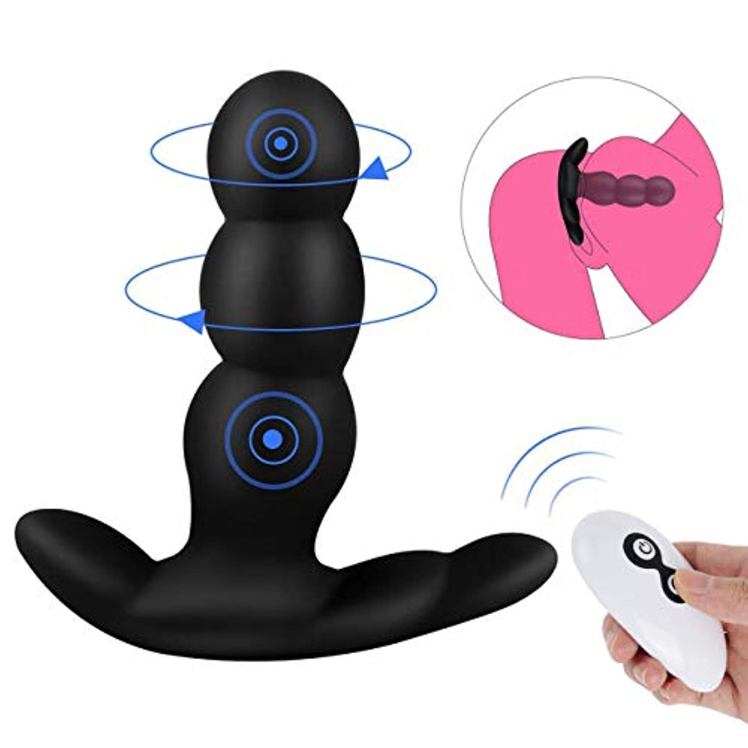 Vibrating Butt Plug Underwear Rotating Anal Beads - Adult Toys