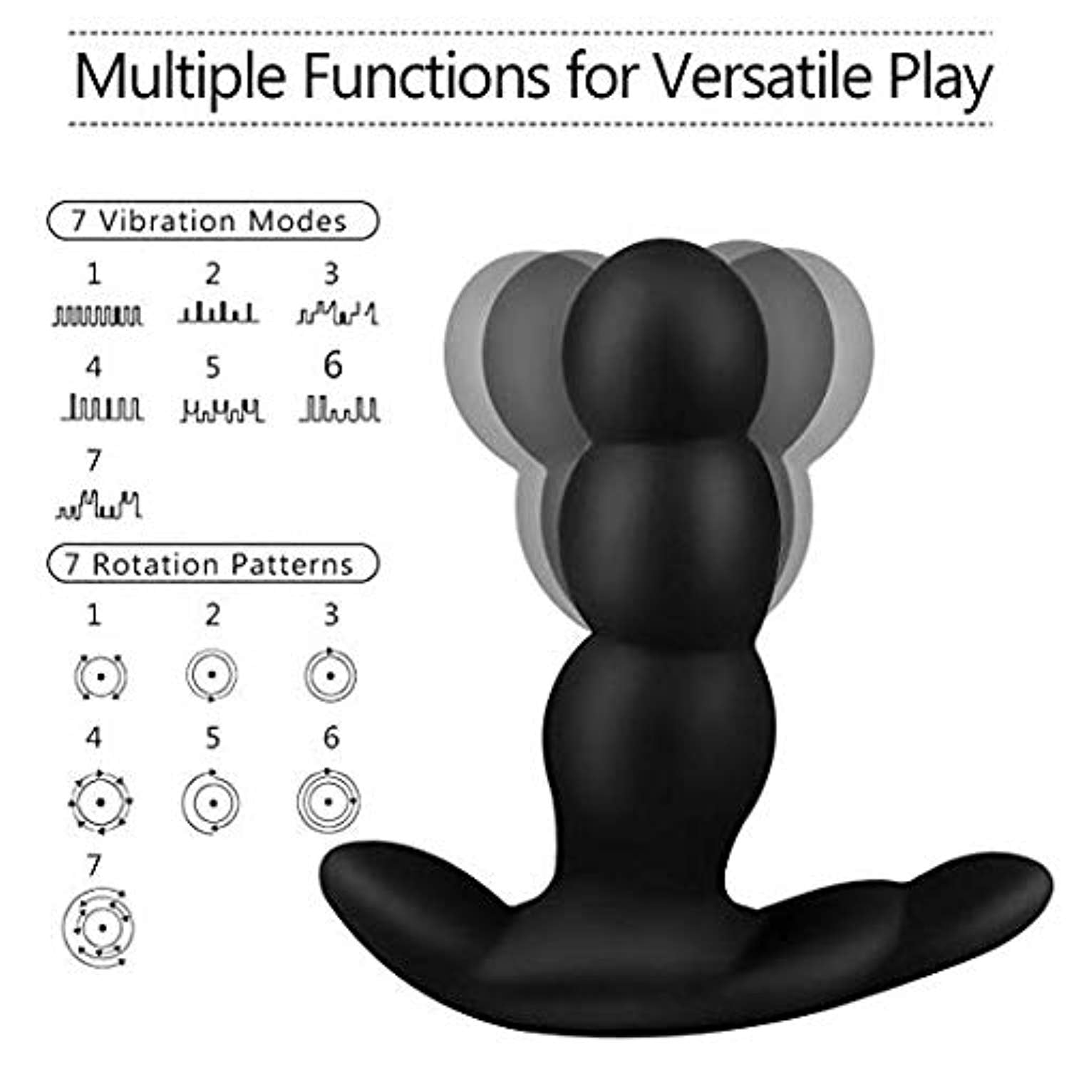 Vibrating Butt Plug Underwear Rotating Anal Beads - Adult Toys