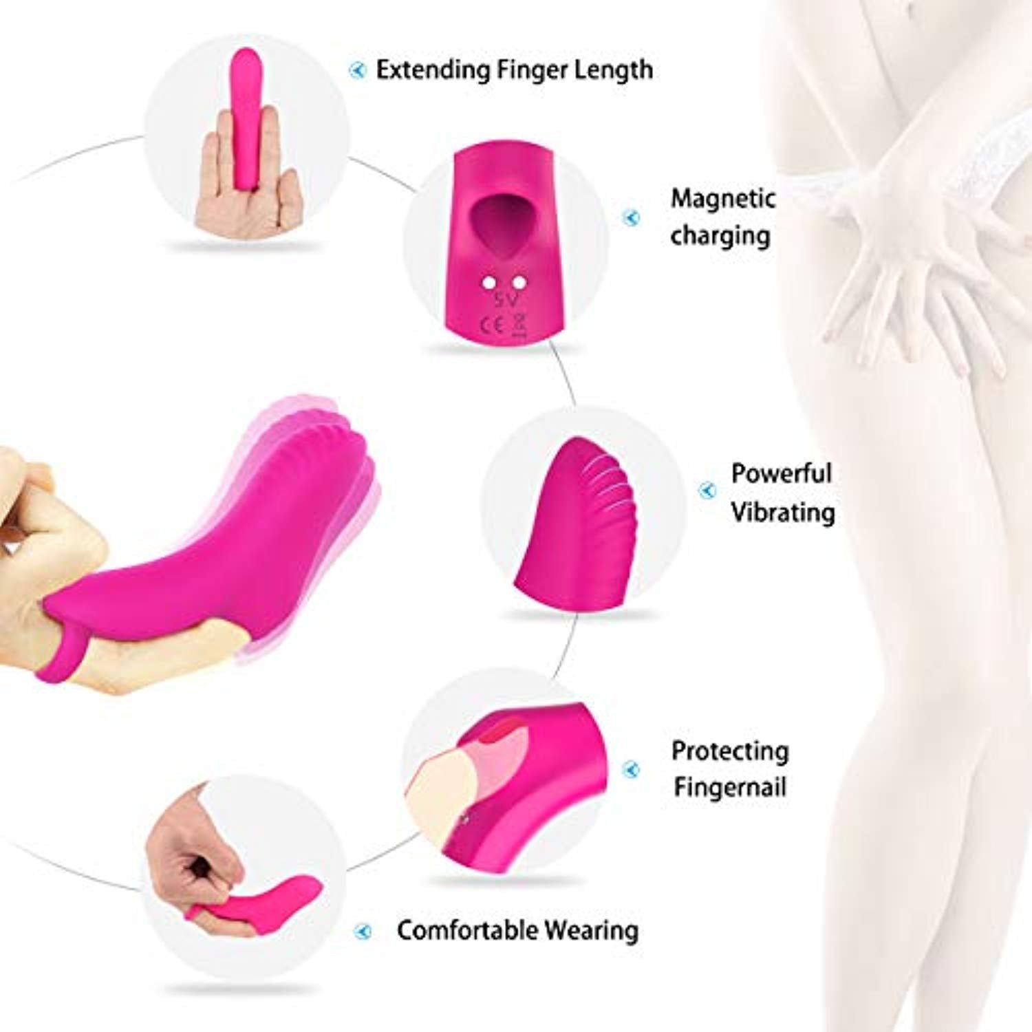 G Spot Finger Vibrator Clit Massager - Adult Toys