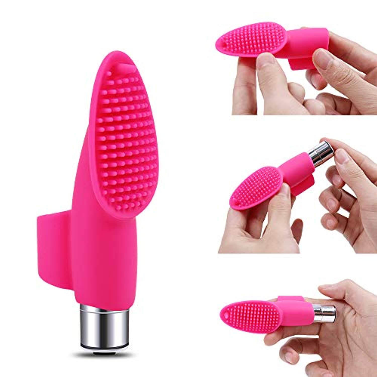 Bullet Vibrator with 3 Silicone Finger Sleeves - Adult Toys