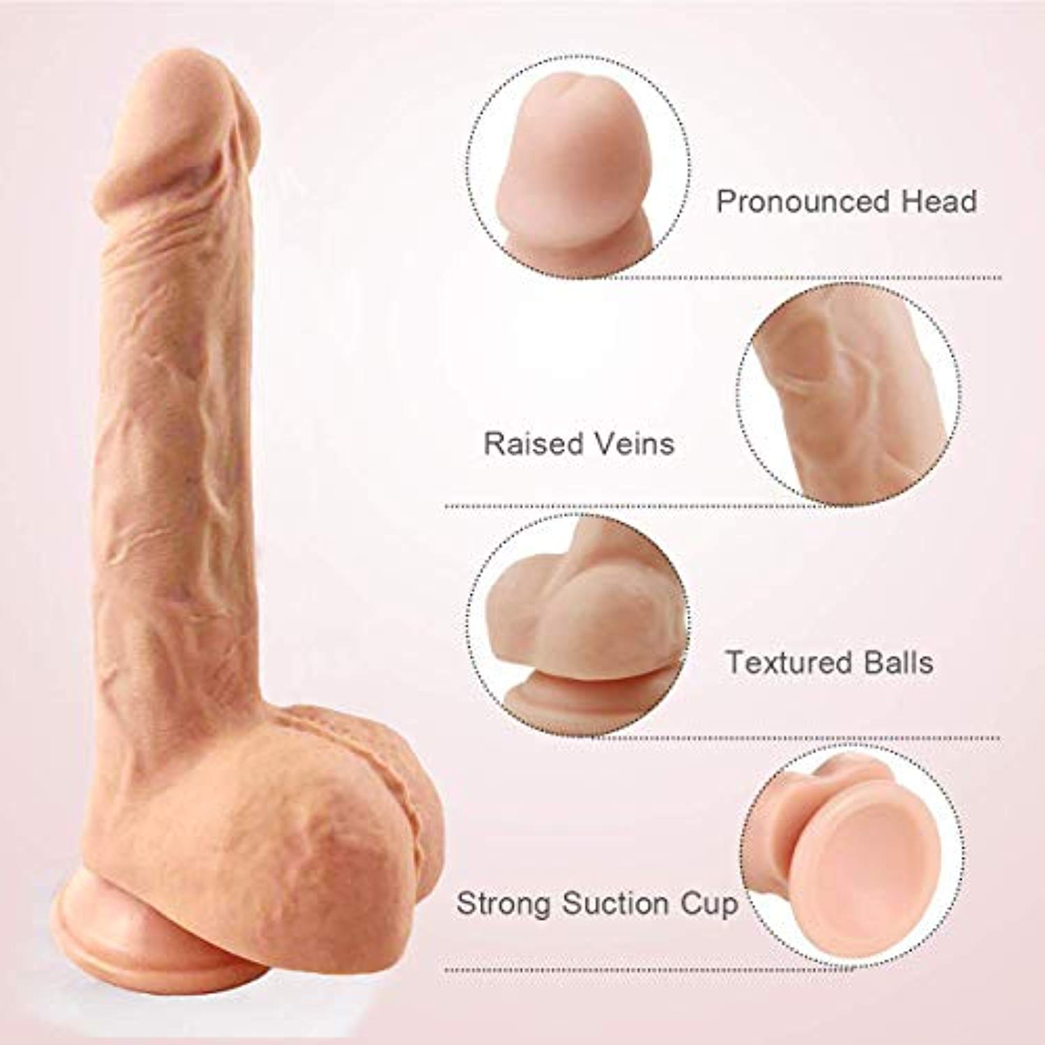 Automatic Vibrator Soft Realistic Huge Dildo Sex Toy Massager - Adult Toys