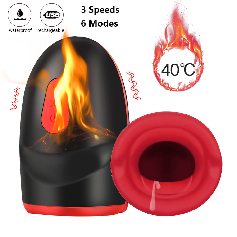 Vibrating Heating Oral Sex Toy Male Stroker For Men weadultshop