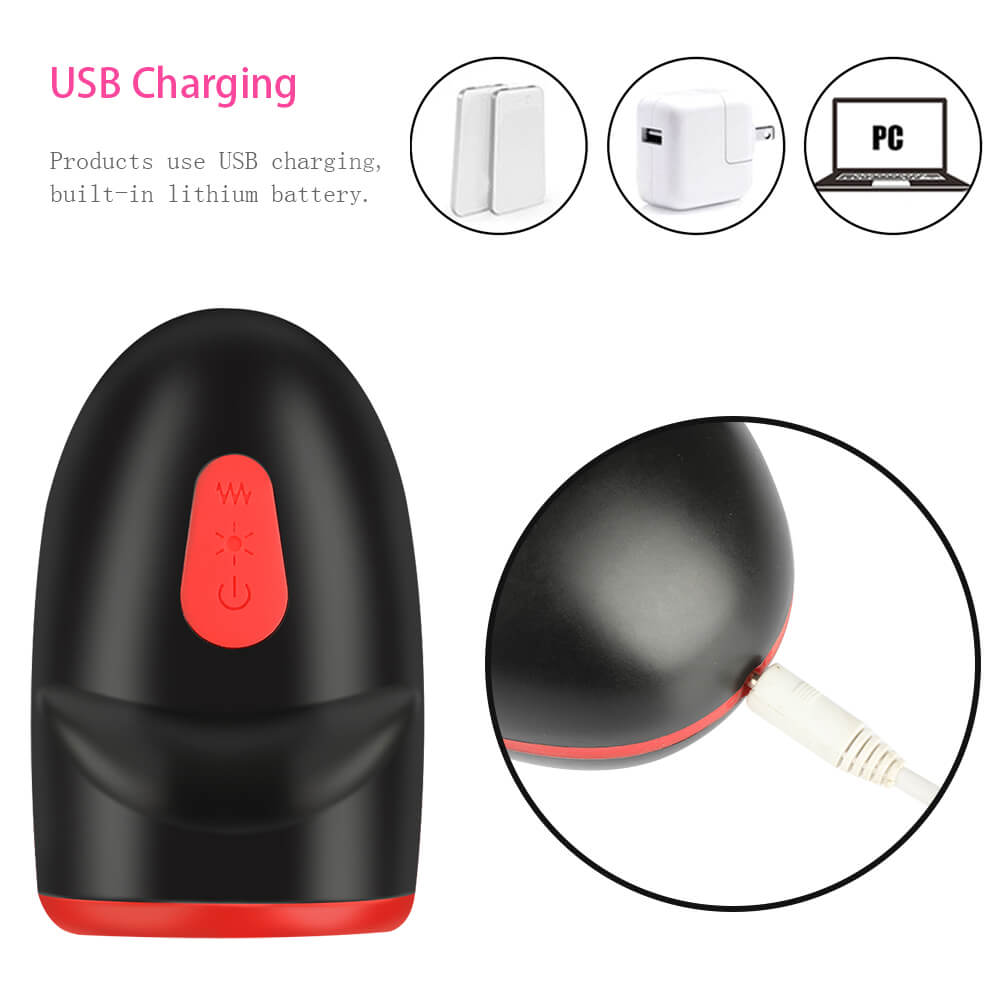 Vibrating Heating Oral Sex Toy Male Stroker For Men weadultshop