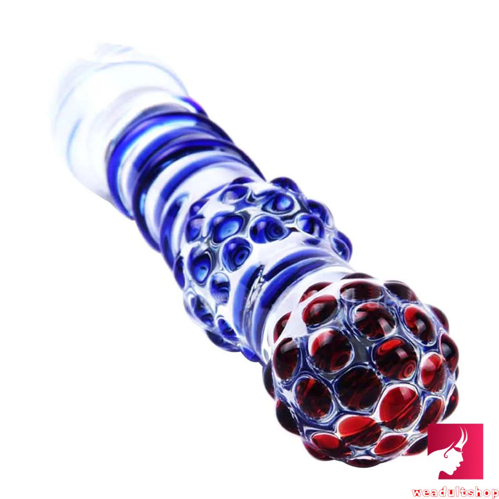 7.67in Adult Doubled Ended Dildo Spiked Glass Wand Dildo