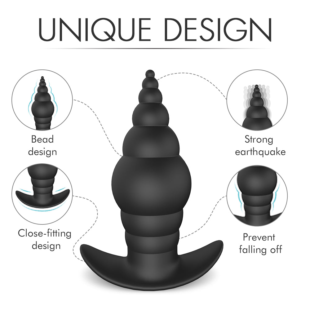 Wearable Wireless Anal Plug Beads Rotation Vibrator Prostate Massager - Adult Toys