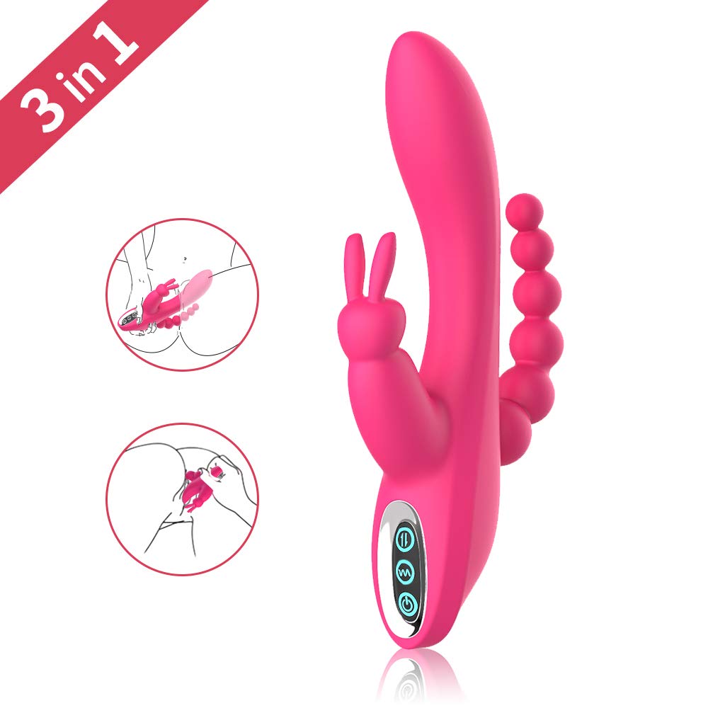 3In1 Massaging AV Wand Rabbit Vibrator With 6 Beads Female Toy 3In1 Massaging AV Wand Rabbit Vibrator With 6 Beads Female Toy